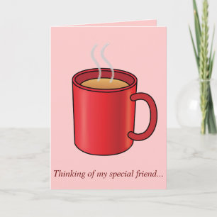 Cartão Amigo Desaparecido: Mug de Café Vermelho