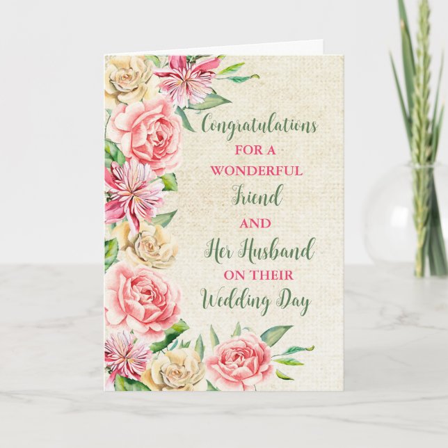 Cartão Amigo e Parabéns de Casamento do Marido (Frente)