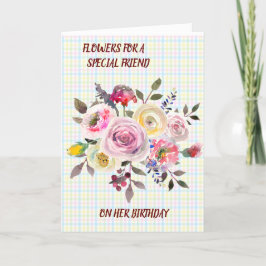 Cartão Amigo Especial Aquarela Floral Aniversário Deseja