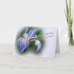 Cartão Amigo Especial Birthday Blue Flag Iris Wildflower