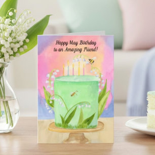 Cartão Amigo Feliz Aniversário Lírio do Vale