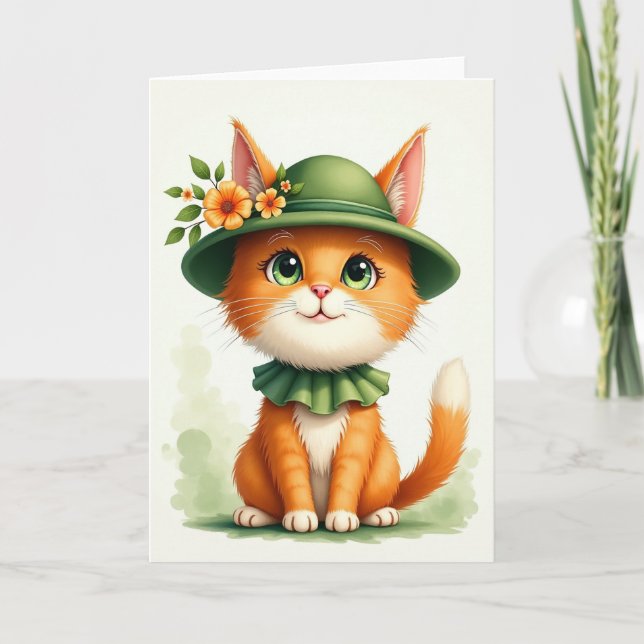 Cartão Amigo Gato Laranja (Frente)