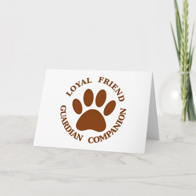 Cartão Amigo Leal Pata de Cachorro (Frente)