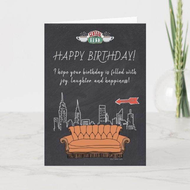 Cartão AMIGOS™ | Centro Perk Chalkboard Birthday (Frente)