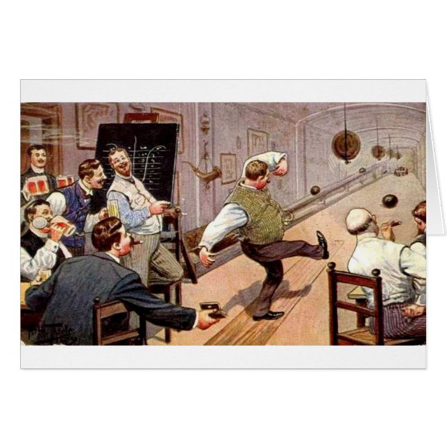 Cartão Amigos da Boliche Vintage, (Frente Horizontal)