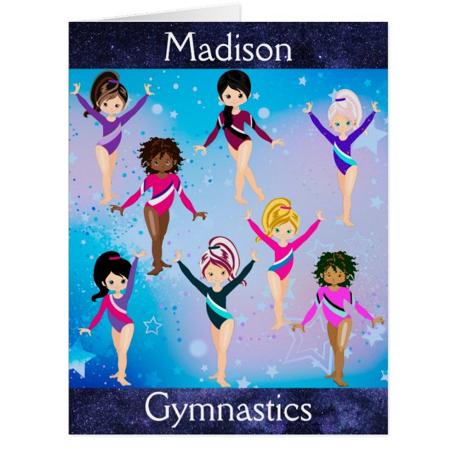 Cartão Amigos da ginástica: Estes Gymnast Parecem Nós (Frente)