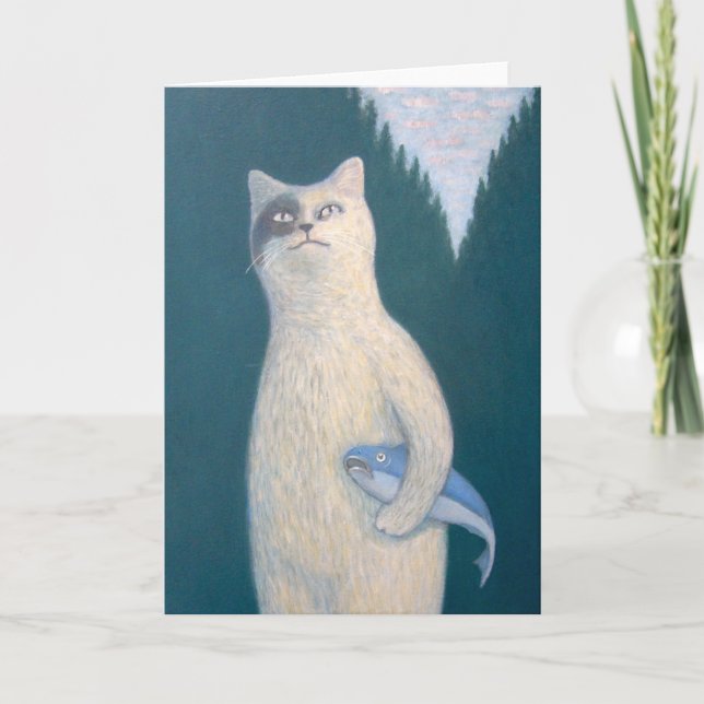 Cartão Amigos de Peixes de Gatos (Frente)