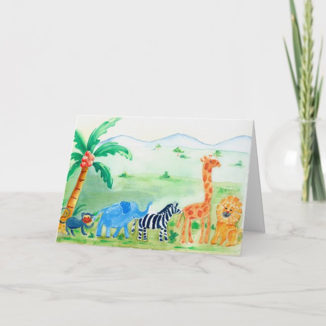 Cartão Amigos do animal selvagem do safari (Frente)