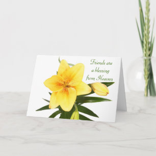 Cartão Amigos Florais Flor de Lírio Amarela - Lírios