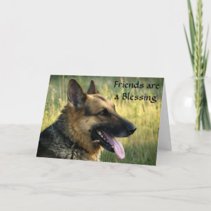 Cartão Amigos são uma placa de cachorro de German shephe