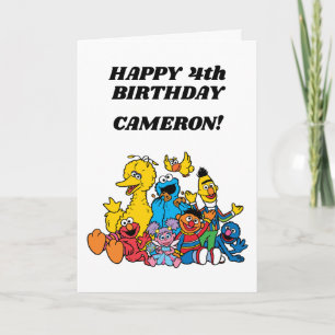 Cartão Amigos Simples da Rua Sésamo 1º Aniversário