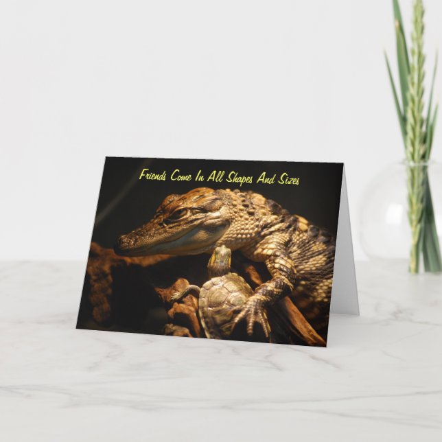 Cartão "Amigos Vêm Em Todas As Formas E Tamanhos" (Frente)