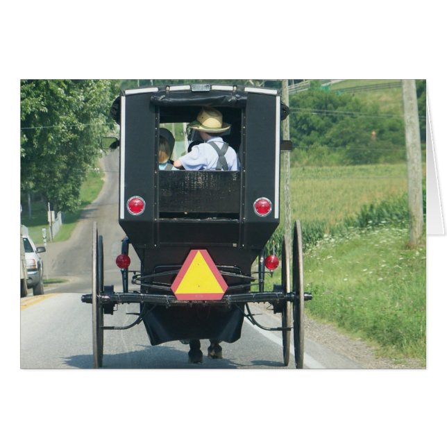 Cartão Amish Buggy (Frente Horizontal)