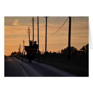Cartão Amish Sunset Silhouette