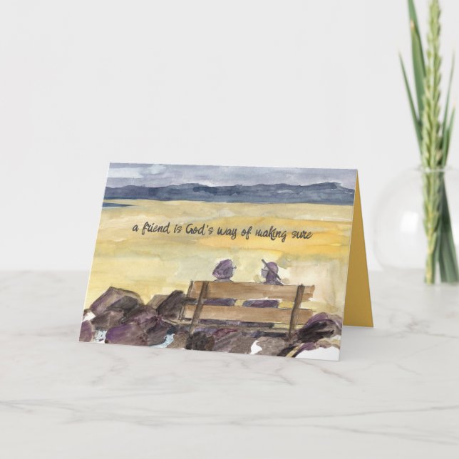 Cartão Amizade Amiga é a maneira de Deus as mulheres lago (Frente)