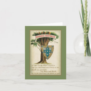 Cartão Amizade Australiana: Chiclete Azul Sinal de Lealda