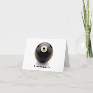 Cartão Amizade bff desculpas por trás da bola 8