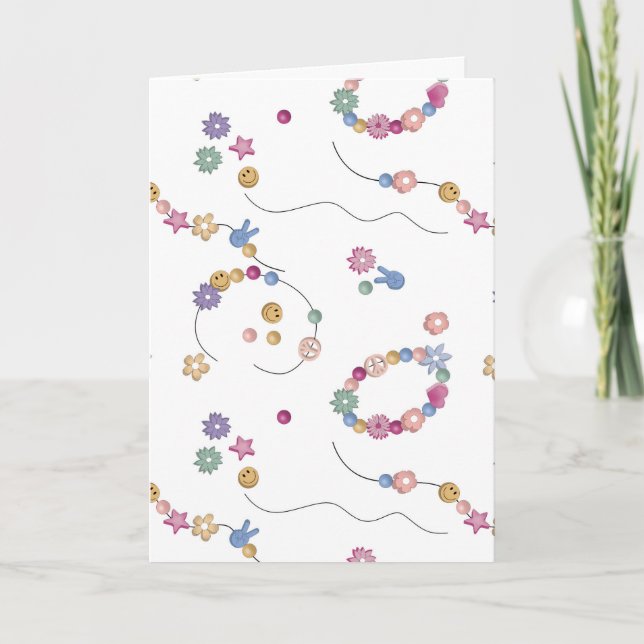 Cartão Amizade Bracelet Girl Padrão de Joia (Frente)