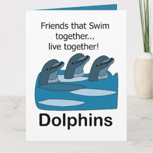 Cartão Amizade entre golfinhos e mamíferos marinhos aquát