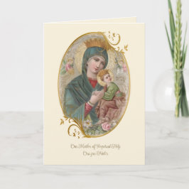 Cartão Amizade Religiosa Oração Virgem Maria Vintage Ca