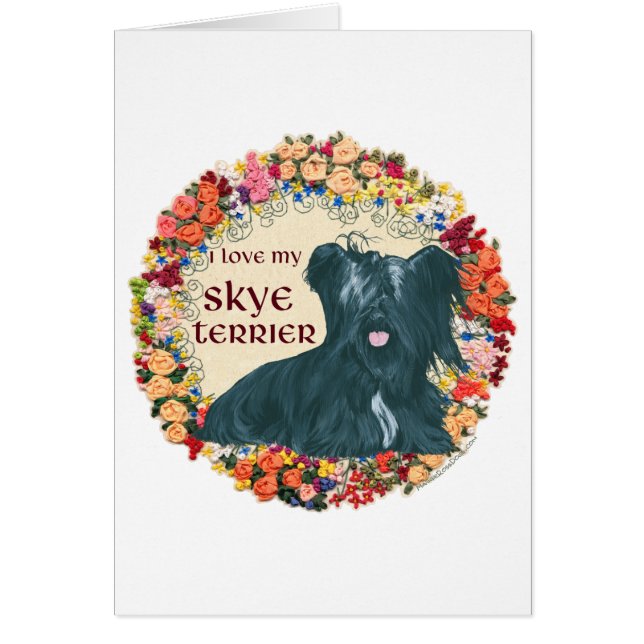 Cartão Amo meu Skye Terrier (Frente)