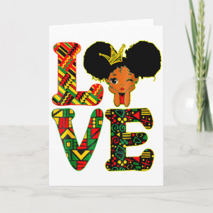 Cartão Amo o Mês da História Negra Camisa Infantil Africa