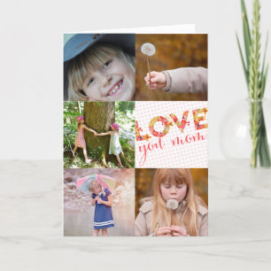 Cartão Amo sua mãe Dia de as mães de Colagem de Fotos S