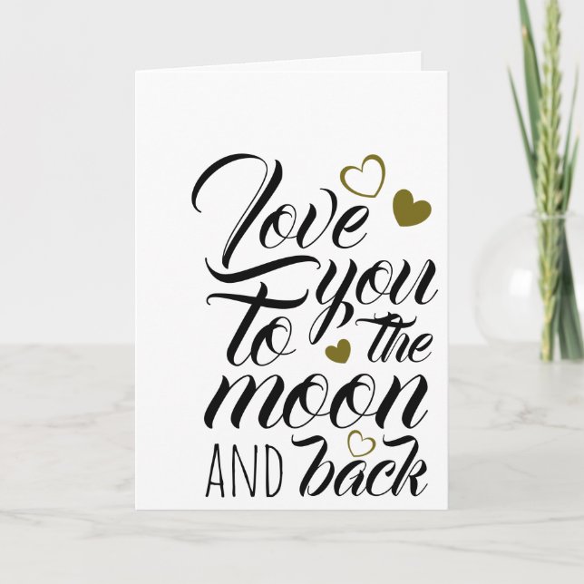 Cartão Amo-te à Lua e Volta, Dia de os namorados (Frente)