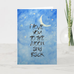 Cartão Amo-te à Lua Watercolor