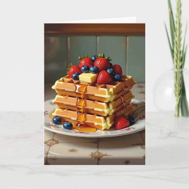 Cartão Amo-te muito | Waffle Pun (Frente)