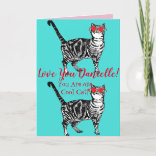 Cartão Amo-te, Wide, Nome Legal Tabby Cat Gats