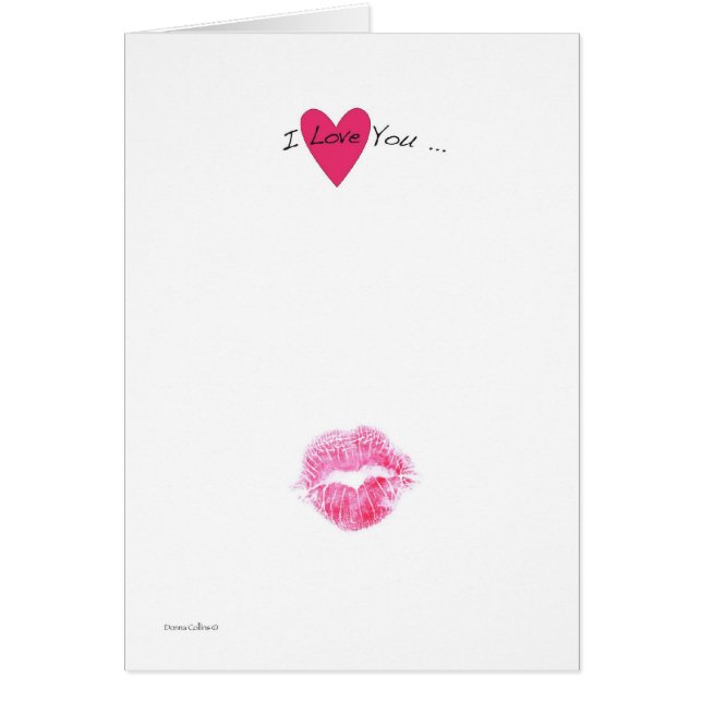 Cartão Amo você beijar (Frente)