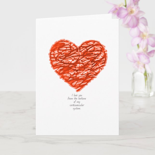 Cartão Amo você do fundo do meu sistema cardiovascular. (Orquídea)