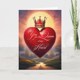 Cartão Amo você é a Rainha do Meu Coração com Coroa