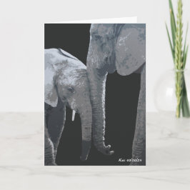 Cartão Amo Você Mais, Arte Original de Elefante