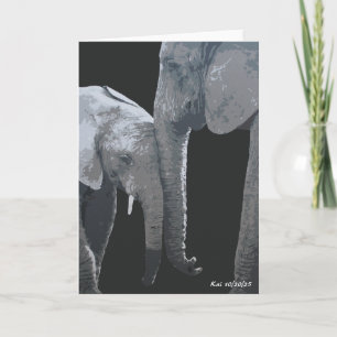 Cartão Amo Você Mais, Arte Original de Elefante