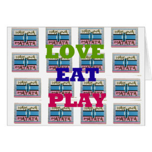 Cartão Amor Adorável Tocar Hakuna Matata Kenya shield gi