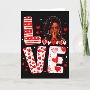 Cartão Amor Afro Mulher Rezando Coração de Valentim Mulhe