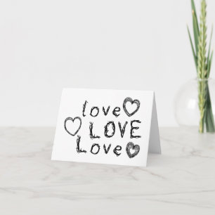 Cartão Amor, Amor, Amor, Escrevendo Scratchy Saudação