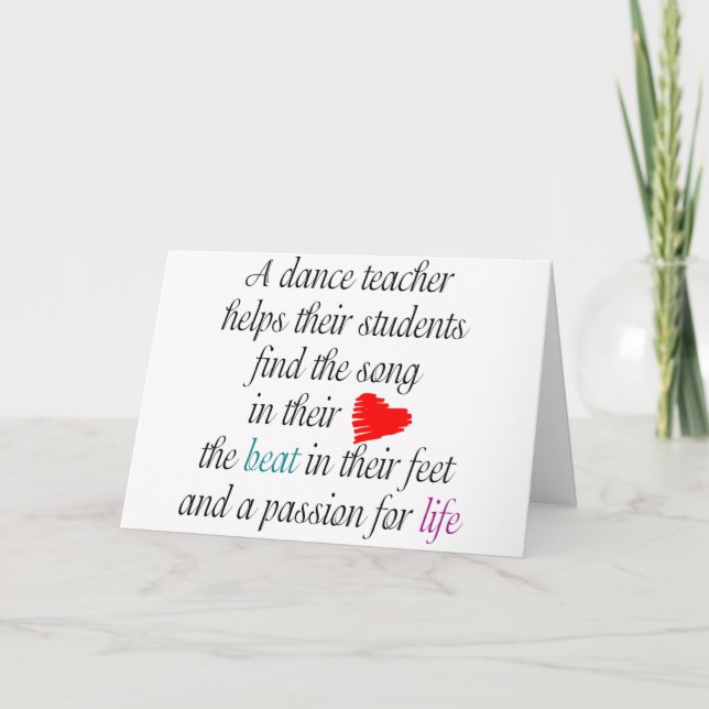 Cartão Amor ao Ensino da Dança (Frente)