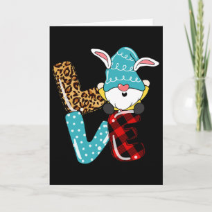 Cartão Amor ao Gnomo da Páscoa Xadrez de Leopardo Amor ao