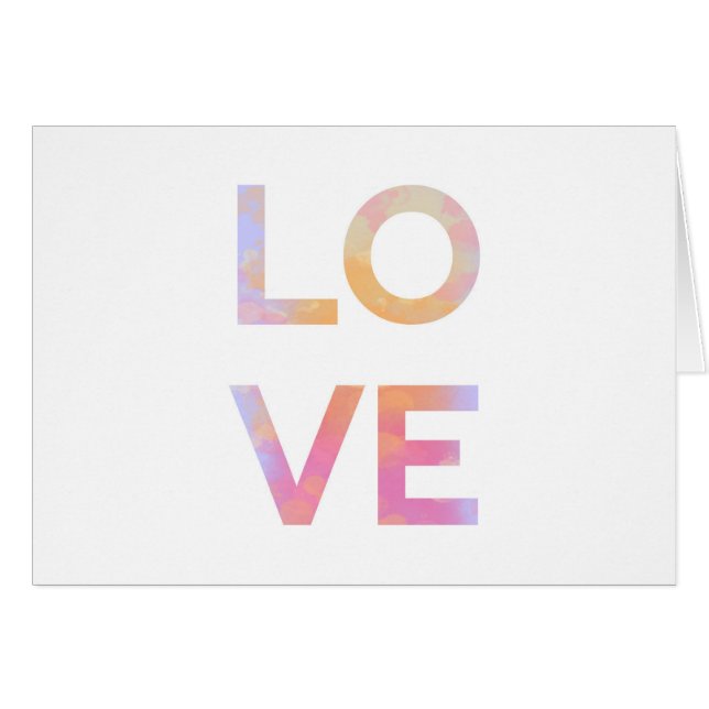 Cartão Amor, aquarela (Frente Horizontal)