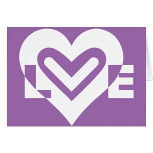Cartão Amor branco e roxo