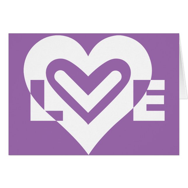 Cartão Amor branco e roxo (Frente Horizontal)