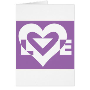 Cartão Amor branco em roxo