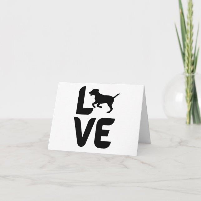 Cartão Amor com Cachorro Correndo Saudação de Vazio (Frente)