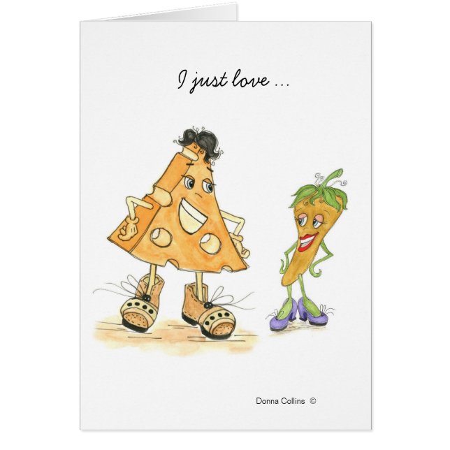 Cartão Amor com queijo e pimenta (Frente)