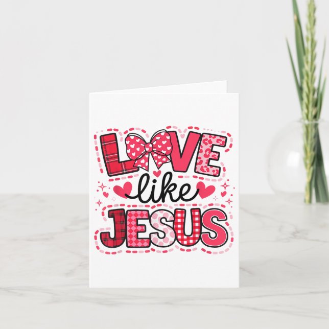 Cartão Amor Como Jesus Coquette Bow Valentine _1  (Frente)