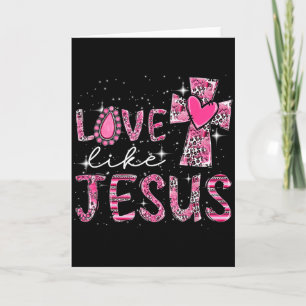 Cartão Amor Como Jesus Leopardo Ocidental Cruz Dia dos Na