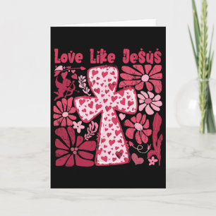 Cartão Amor Como Jesus Preto Boho Moderno Religioso Deus